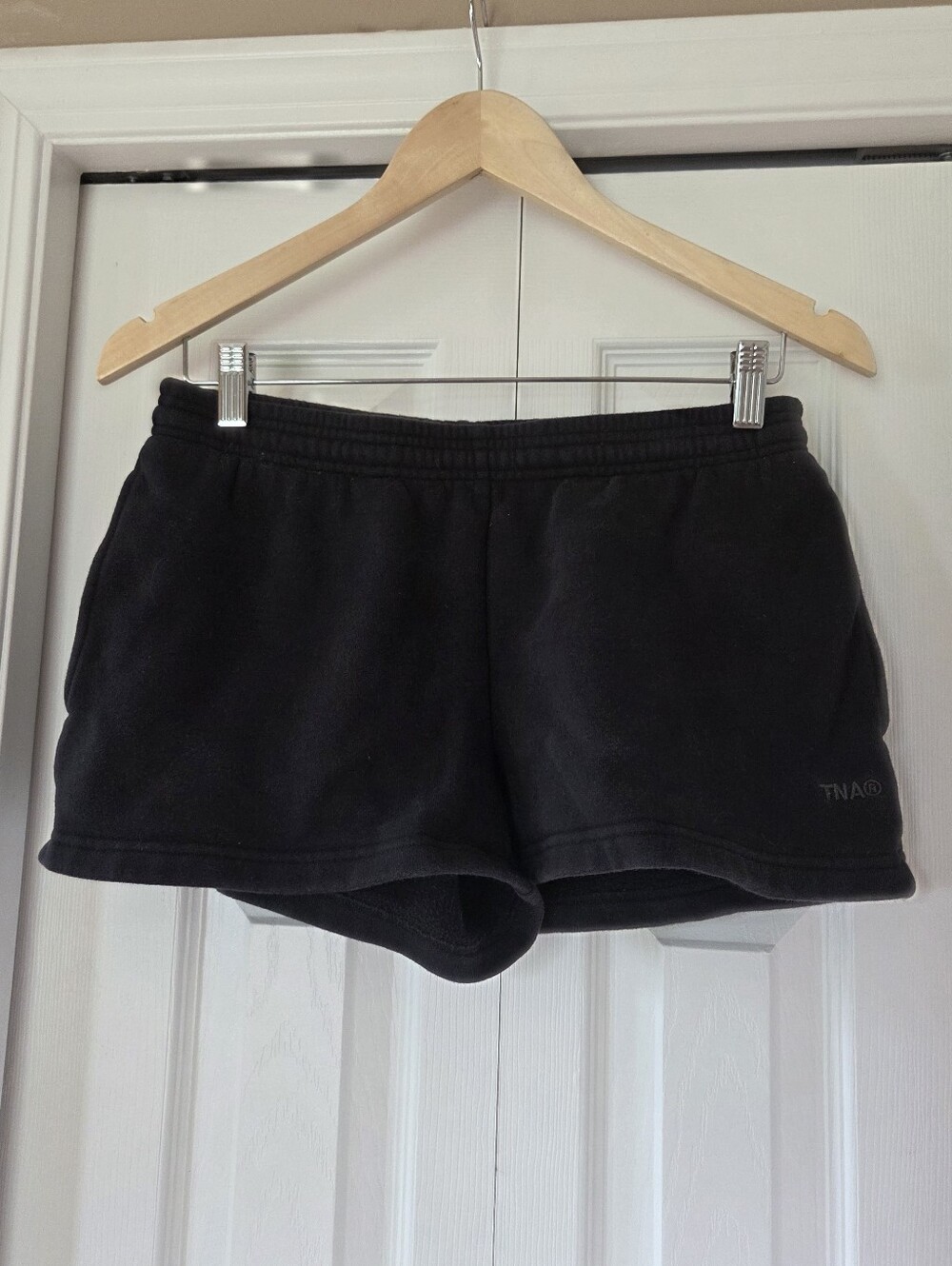 TNA Aritzia black cozy fleece boyfriend fit